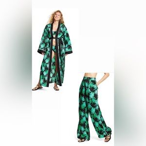 Fe Noel x Target Feathered Palm Print Kimono and Pants - Matching Set